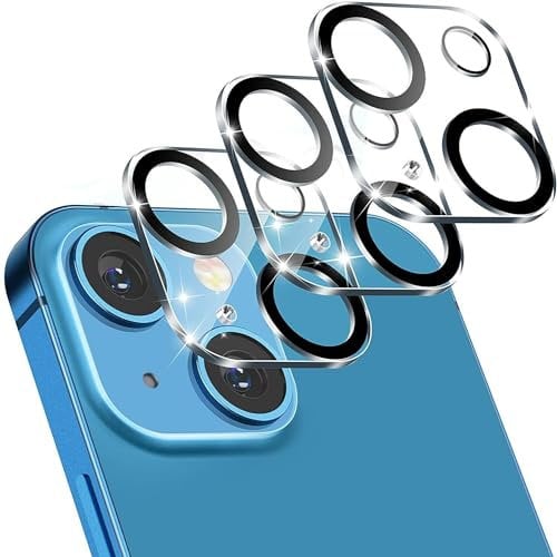 NoveltyThunder Camera Lens Protector [3 Pack] Compatible For iPhone 13 6.1 Inch and iPhone 13 Mini 5.4 Inch HD Camera Lens Screen Protector 9H Tempered Glass Protector