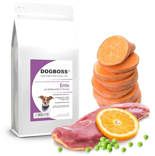 DOGBOSS Trockenfutter für kleine Rassen (bis 10 kg) | getreidefreie Rezeptur | Verschiedene Sorten (2 kg, Ente)