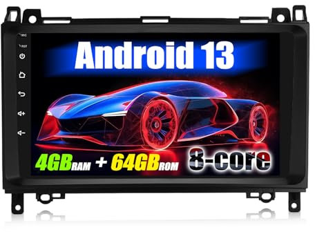 SIXWIN 4GB+64GB Android 13 Radio de Coche para Mercedes-Benz W169 W639 Vito Viano W906 Sprinter Integrado CarPlay Android Auto DSP, 9” IPS 2.5D Touch Screen con WiFi BT USB FM RDS Mirror Link
