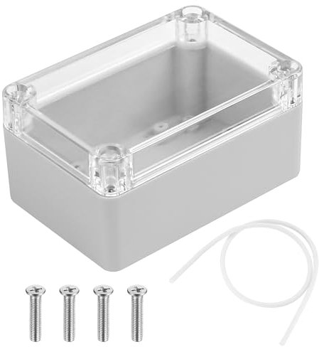 ABS Plastik Elektronische Gehäuse Box, Wasserdichte IP65 Leergehäuse Kunststoff Gehäuse mit Klar Deckel, Industriegehäuse, Abzweigdose Anschlussdose Verteilerdose Anschlusskasten, 100 x 68 x 50 mm