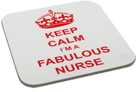 Perfect Mugs Keep Calm I'm A Fabulous Nurse Tea Coffee Printed Coaster Humour Christmas Novelty Funny Gift Birthday Xmas Secret Santa Present Office Men Women Tea Coffee (Red)