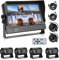 Hodozzy 1080P Backup Camera With 9 Inch DVR 4 Split Reverse Monitor with Front Back Left and Right 360-Degree Reverse Camera Waterproof Night Vision Car Reversing Camera for RV, Trailer, Bus,Trucks