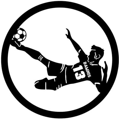 Personalisiert Wandtattoo Fussball mit Name und Nummer,Fußballspieler Wandaufkleber Wandsticker für Kinderzimmer Wohnzimmer Schlafzimmer Wanddeko,Geschenk für Kinder Junge Teenager Männer