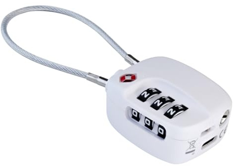 Boompods Tracker Lock - TSA-Zugelassenes Gepäckschloss mit Ortungsfunktion, Wiederaufladbarer Gegenstandsfinder für Koffer & Taschen, Wasserdichtes Zahlenschloss, Kompatibel mit Find My App, Weiß