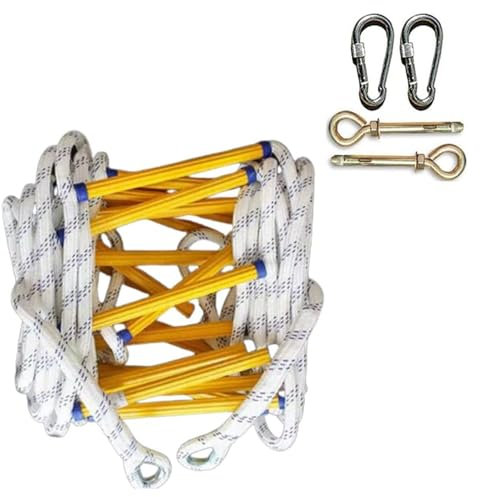 CZYGPHY Emergency Fire Escape Ladder - Fire Escape Ladder - Escape Rope Ladder With Carabiners, Ideal For Home Climbing, Escape From Windows And Balconies!,35m/114.8ft