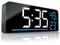 CSL - LED Wecker digital - LED Großanzeige 24 cm Farb Darstellung – einstellbare Helligkeit - 2 Alarmzeiten – Snoozefunktion – Temperaturanzeige Luftfeuchtigkeit Timer Helligkeitssensor