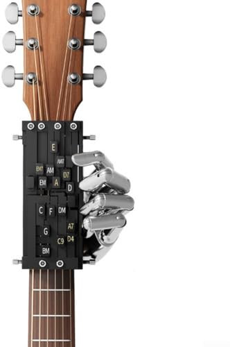HEIBTENY Guitar Chord Presser Gitarre Zubehör Gitarren Akkorde Hilfe Gitarrenakkord-Presser: Unverzichtbares Lerntool Für Anfänger Und Gitarren-Einsteiger!(Black)