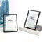 QWORK® 2 stücke 15x20 cm glas-bilderrahmen, schwarze fotorahmen, schwebender rahmen mit ständer, für fotos, kunst und dekorationen