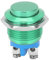 Interruttore a pulsante in metallo 220V, interruttore a pulsante momentaneo da 16 mm, pulsante di alimentazione impermeabile piccolo rotondo in metallo inossidabile cromato 2 pin (Verde)