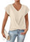 Top Femme T-Shirt Tee Shirt Femme Manche 3/4 Coton Col V T Shirt Sport Femme Tee Shirt Femme Sport Teeshirts. Femme Manche Courte Tee Shirt Femme Rouge Et Ventes Flash Beige XXL
