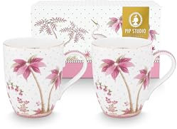 Pip Studio Jolie Dots Gold Pink Becher Large 350ml Set2