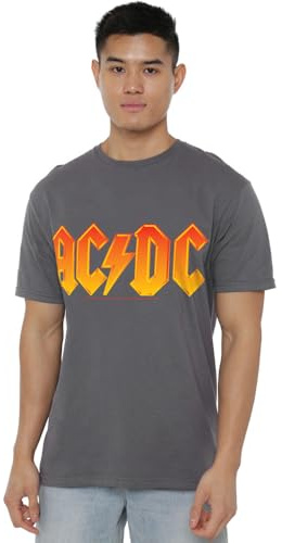 ACDC Logo Unisex T Shirt, Charcoal, X-Large