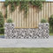 WKIEQACO Outdoor-Sitzgelegenheit, Outdoor-Bänke, Gartenbank, Gabionen-Design, 183 x 41 x 60,5 cm, imprägniertes Kiefernholz