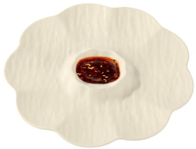 Cuenco con forma de flor, platos de condimento para inmersión de flores, bandejas de inmersión de flores con compartimento para salsa, condimento, verduras