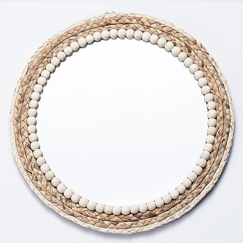 Miroir mural rond bohème - Miroir de salle de bain décoratif avec corde de jute créative, décoration d'intérieur élégante (taille : XH21-144)