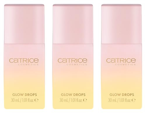 Catrice MIDNIGHT SUN Glow Drops, Highlighter, Nr. C01, Nude, glänzend, strahlend, vegan, ölfrei, ohne Parabene, ohne Mikroplastikpartikel, 3er Pack (3x30ml)