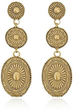 RIXERKOC Western Ohrringe für Damen, Vintage Concho Ohrring Boho Ohrringe Hängend Cowgirl Country Konzert Outfits Western Schmuck Geschenke für Cowgirl Kostüme