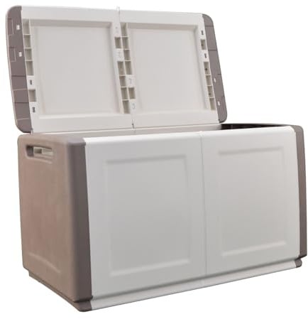 INTEC - Coffre de rangement Beige/Taupe 230L 96 x 53 x H57cm Poignées de transport polypropylène
