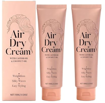 Intensiv feuchtigkeitsspendende, nährende Anti-Bruch-Maske, Lockendefinitionscreme für lockiges und welliges Haar, glättende, voluminöse Haarcreme, lang anhaltender Anti-Frizz-Effekt (2pcs)