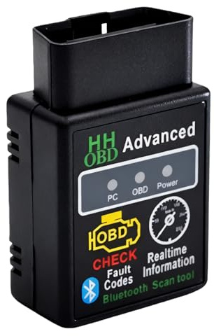 OBD2 Bluetooth Scanner, Wireless OBD II Car Diagnostic Code Reader | Mini Bluetooth 4.0 V1.5 Adapter, Check Engine Light Fault Diagnosis Tool Compatible with iOS, Android, and Windows