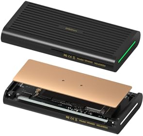 Hagibis 80Gbps M.2 NVMe SSD Enclosure All Aluminum & Pure Copper Noiseless Heat Dissipation Compatible with Thunderbolt 5/4/3/USB4 V2.0 External SSD Up to 8TB for NVMe 2230/2242/2260/2280 SSDs