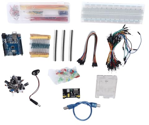 Aolidsive Development Board Kit, ABS Plastic 830 Hole Breadboard Starter Component Set, Multifunction Electronics Module Kit for R3, for STEM Learning Prototyping and Beginners