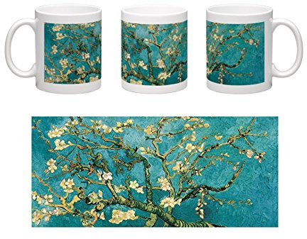 Tasse aus Keramik, personalisierbar, Vincent Van Gogh Mandelblume (Detail)
