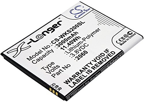 CS-WKS200SL Akku 3000mAh kompatibel mit [Wiko] L5261AE, Pulp Fab, Pulp FAB 4G, S5260AP, Slide 2, für [Casper] Via V6X ersetzt 5260, für S104-N77000-002, für S104-N77000-00-00-000-000-00 08, für S 104