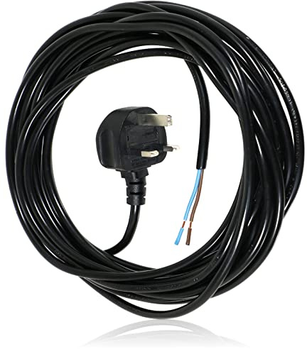 SPARES2GO 8.4M Metre Black Cable Mains Power Lead for Bosch Lawnmower & Garden Strimmer (UK Plug)