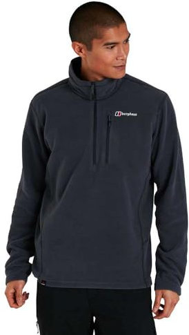 Berghaus Herren Prism Micro Polartec Half Zip Fleece, Zusätzliche Wärme, Extra Bequem Fleecepullover, Dark Grau, XXL EU