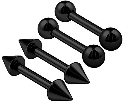 Eloxierte Barbell Ohr Ohrringe 1,2mm 16g Augenbrauen 4 Stück