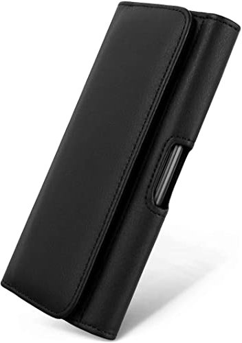 moex Comfortable horizontal case with belt clip compatible with iPhone 6s Plus / 6 Plus, universal use with belt loop and magnetic closure, black