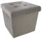 Natsen Sitzhocker mit Stauraum, 38 x 38 x 38 cm, faltbar Sitzwürfel aus Samt, Sitzbank Fußhocker Fußablage Aufbewahrungsbox, Light Grey