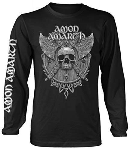 Amon Amarth 'Grey Skull' (Black) Long Sleeve Shirt (Small)