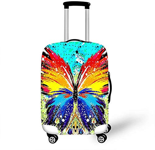 Fansu Elastique Housse de Valise Couverture, Papillon Imprimé Universelle Polyester en Épaissie Tissu Protection Souple pour Bagage Luggage Trolley Case Cover (Coloré,L(26-28in))