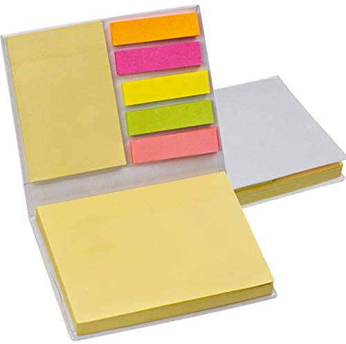 Haftmarker- und Haftnotizzettel im weißen Hardcover