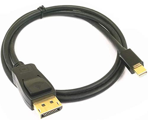 REALMAX® 【 2M 】Mini Displayport to Displayport Cable, Mini DP Thunderbolt to DP Adapter Male to Male Gold-Plated Cord Audio and Video Support Lenovo, Dell, 4K@60Hz, HBR2 and Full HD 1080P - Black