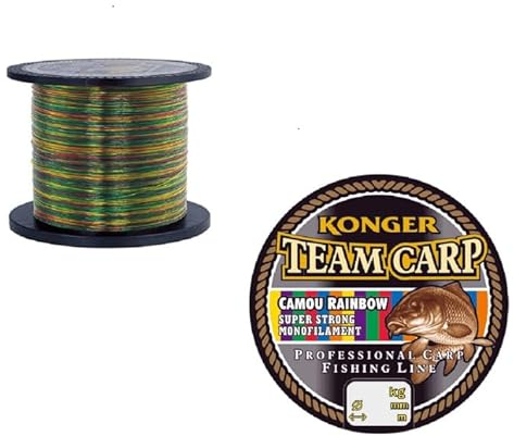 Konger Angelschnur Team CARP Rainbow Spule 1000m Monofile Karpfenschnur (0,35mm / 13,50kg)
