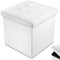 Nyxi Foldable Ottoman Storage Box, 38x38x38cm, 40L Capacity, Faux Leather, Multi-Purpose Seat, Foot Stool, Storage Organizer with Lid for Kids Toys, Bedroom, Hallway, Living Room White