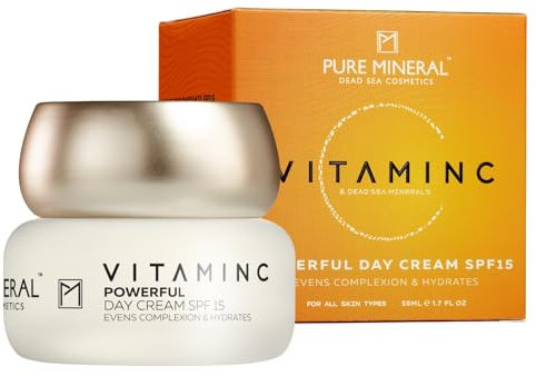 Pure Mineral - Crema Giorno SPF 15 con Vitamina C per Tutti i Tipi di Pelle - Idratazione & Protezione - Senza siliconi, solfati, parabeni - 50ml