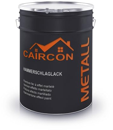 CAIRCON Peinture martelée pour métal fer, acier - Revêtement décoratif anti-rouille - Gris anthracite 5L