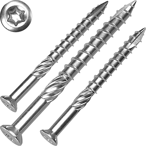Terrassenschrauben 6 x 70 mm, T-INOX, 100 Stück Edelstahl gehärtet C1, Torx 25
