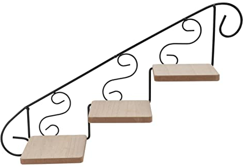 VOSAREA Blumentopfhalter Wand Metall Blumenständer Treppe Form Pflanzenregal Pflanzenhalterung zum Aufhängen Wand Blumenregal für Balkon Geländer Hängetopf Übertopf Wanddeko