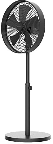 Newlux - Ventilador de Pie W1250 Smart 5 Aspas de ø40cm, 3 Velocidades y Motor de Cobre. Ventilador de Pedestal con Oscilación 90º, Inclinación 80º y Altura Regulable Hasta 125cm (Negro)