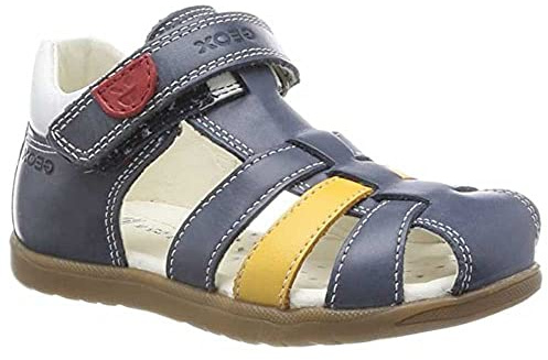 Geox Baby Boys' B Macchia Boy Sandal, Navy dark yellow, 19 EU