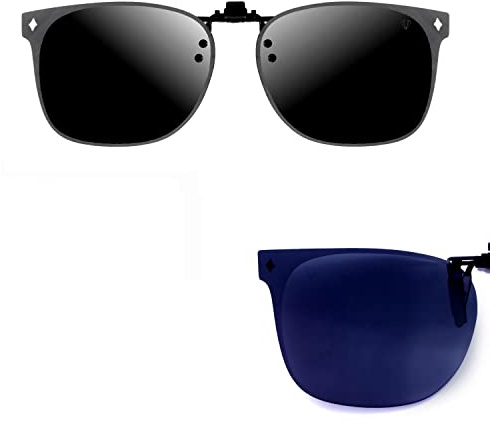 CREYESTAL Clip Lunettes de Soleil Polarisées, Traité Anti-Reflets pour un Confort Visuel Optimal, Ultra Léger, Relevable, 100% Anti-UV, Certifié CE