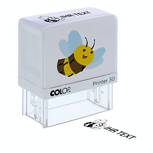 stempel-fabrik Kinderstempel Namensstempel/Personalisierter Adresstempel - Stempel für Kinder mit Motiv Biene für Schüler/Schule und Kindergarten als Geschenk