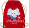 Turnbeutel Rucksack - Kita Beutel Wechselsachen Jungen - Wechselkleidung Elefant - Unisize - Rot - schlafbeutel kindergarten wechselbeutel personalisierte elephant stoffbeutel kindergartenbeutel