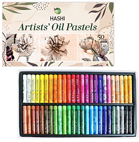 HA SHI Non Toxic Soft Pastels Set for Professional - Assorted Colors (50 sticks oil50 sticks oil)
