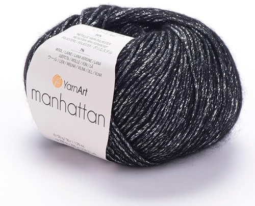 YARNART Manhattan - Glittery Acrylic Yarn, Sparkle Metallic Yarn, 1.76 Oz, 218.72 Yds (915)